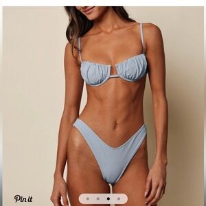 MONTCE X OLIVIA CULPO COLLECTION SWIMSUIT Light Blue Bikini Set